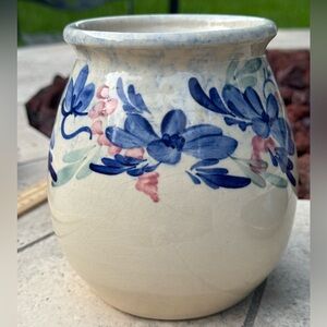 American Pottery Vase Planter Handmade In Marshall TX Signed by Melinda Vintage